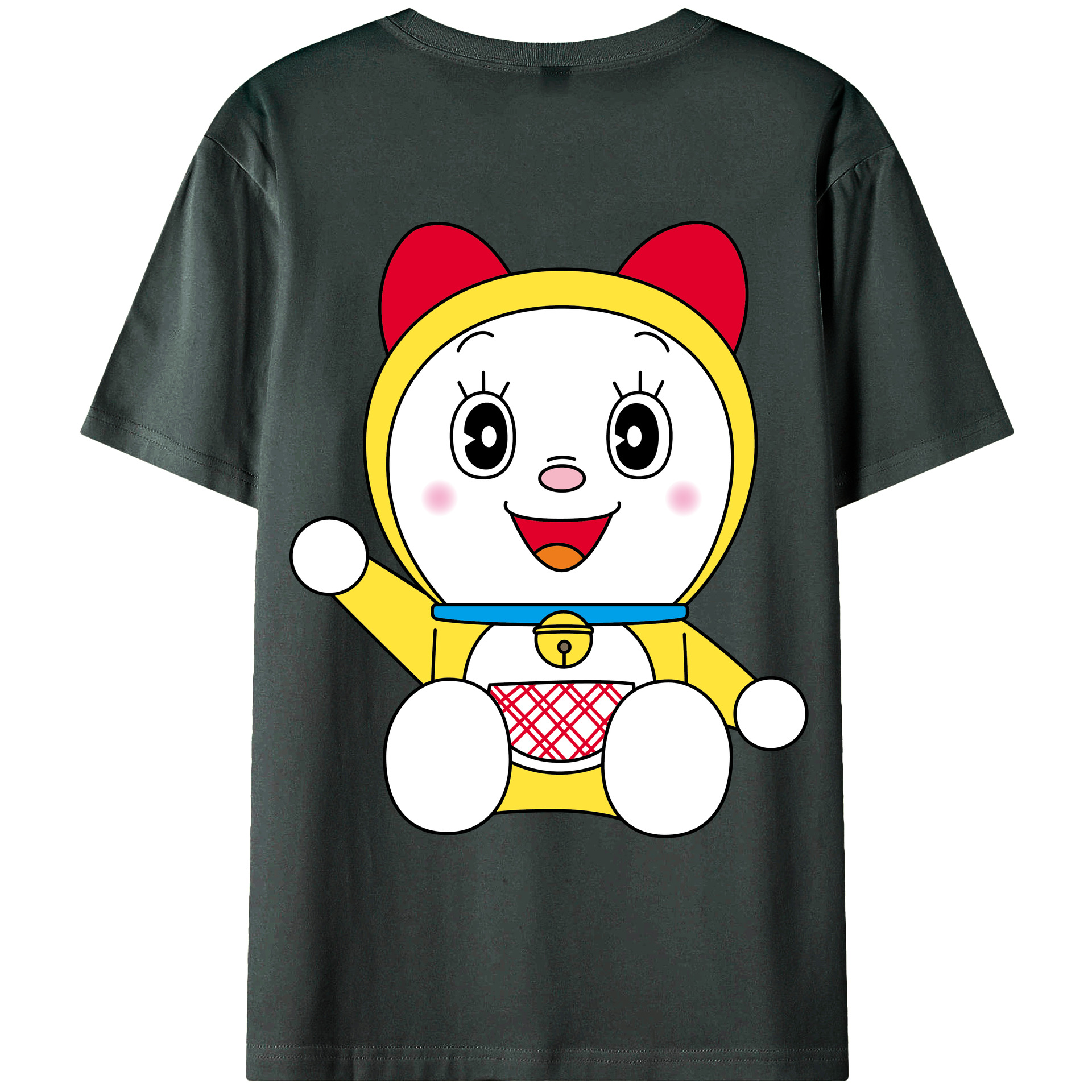 （画像用） ドラえもん ドラミ Doraemon Dorami 綿100％ メンズ半袖Tシャツ（バックプリント） 通気性